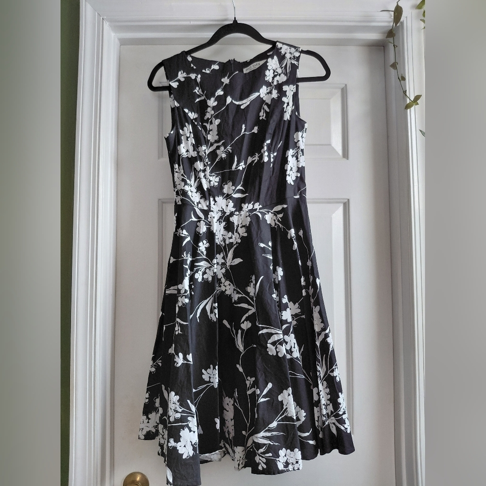 Grace Karin Black and White Floral Midi Dress